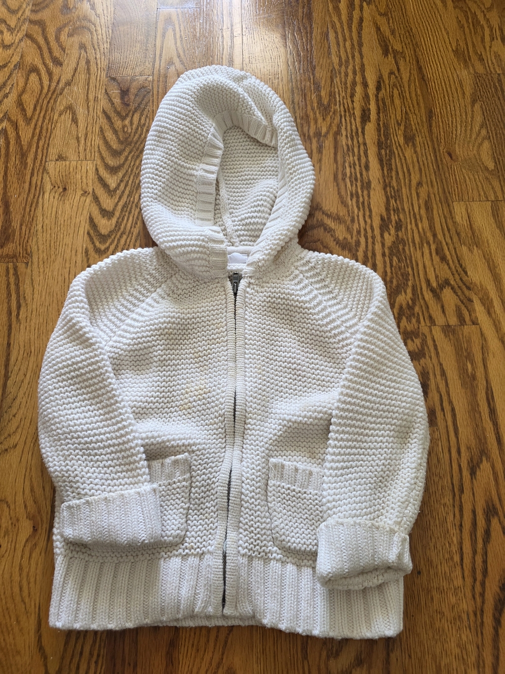 GAP White Knit Hooded Sweater